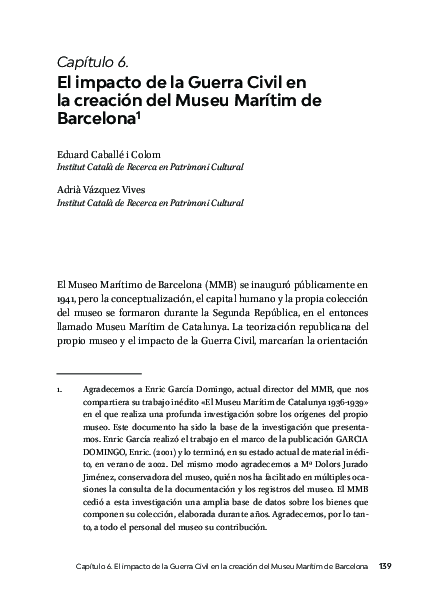 (PDF) El impacto de la Guerra Civil en la creación del Museu Marítim de ...