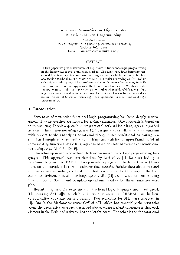 (PDF) A Higher Order Rewriting Logic for Functional Logic Programming