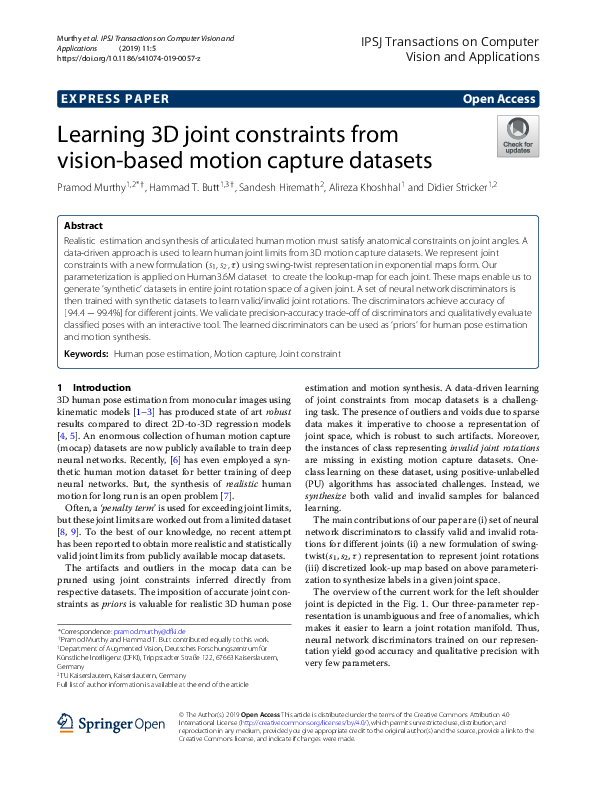 (PDF) Learning 3D joint constraints from vision-based motion capture ...