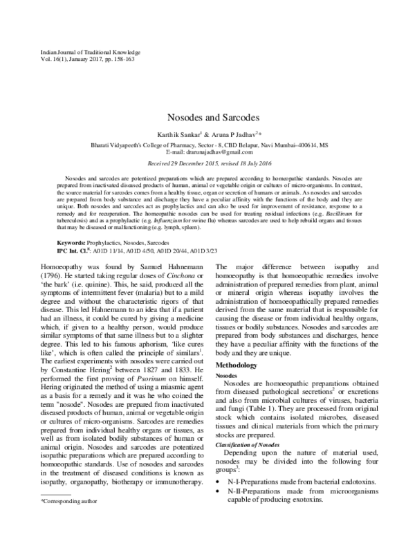 (PDF) Nosodes and Sarcodes