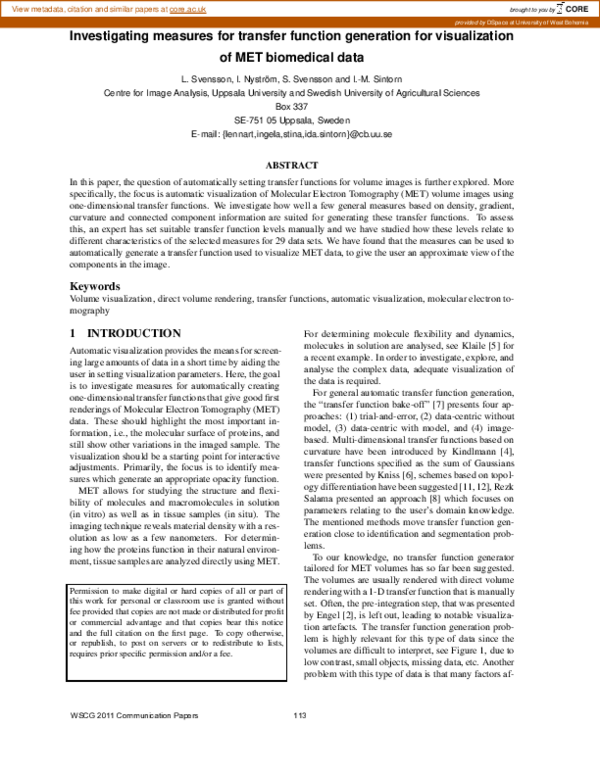 (PDF) Investigating measures for transfer function generation for ...