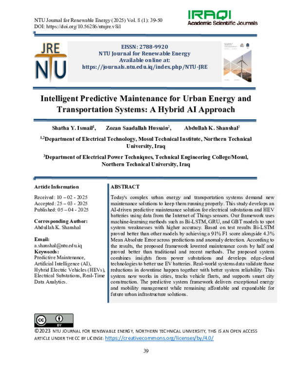 (PDF) Intelligent Predictive Maintenance for Urban Energy and ...