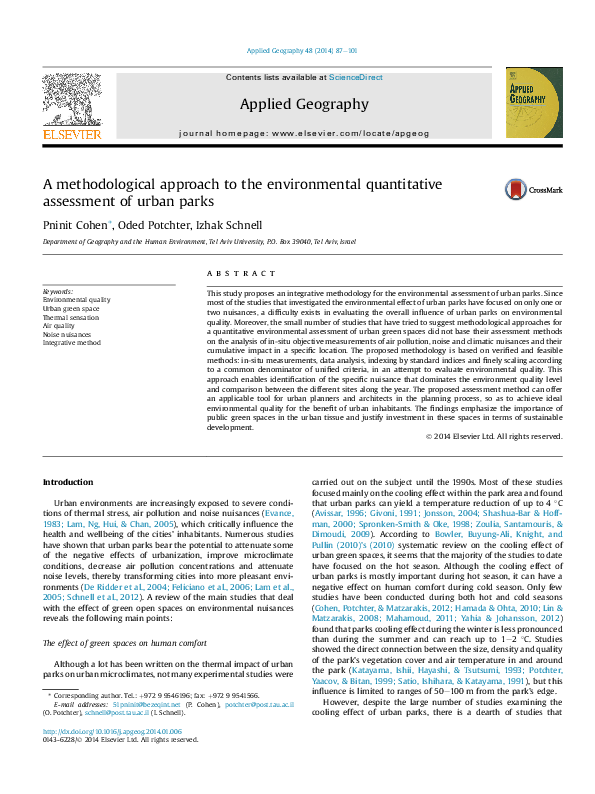 (PDF) A methodological approach to the environmental quantitative ...