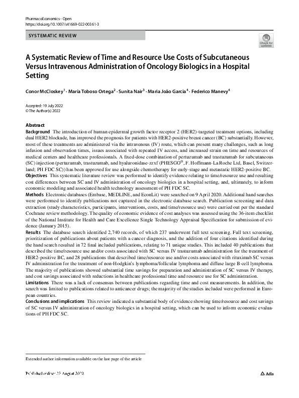 (PDF) A Systematic Review of Time and Resource Use Costs of ...