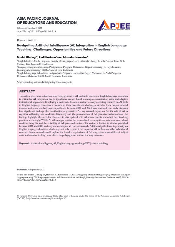 (PDF) Navigating Artificial Intelligence (AI) Integration in English ...