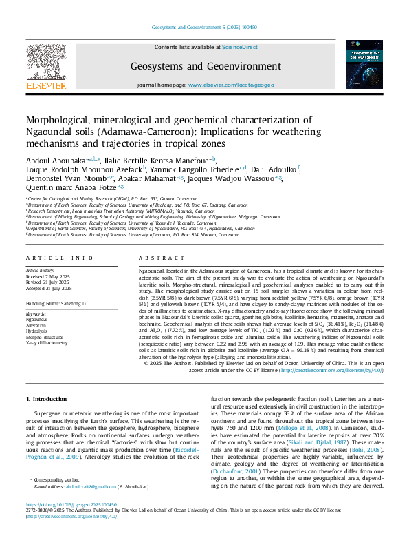 (PDF) Morphological, mineralogical and geochemical characterization of ...
