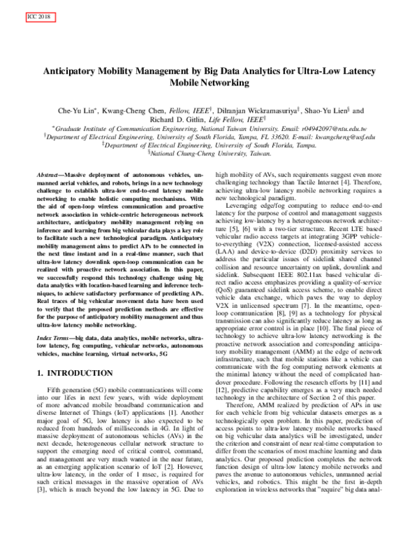 (PDF) Anticipatory Mobility Management by Big Data Analytics for Ultra ...