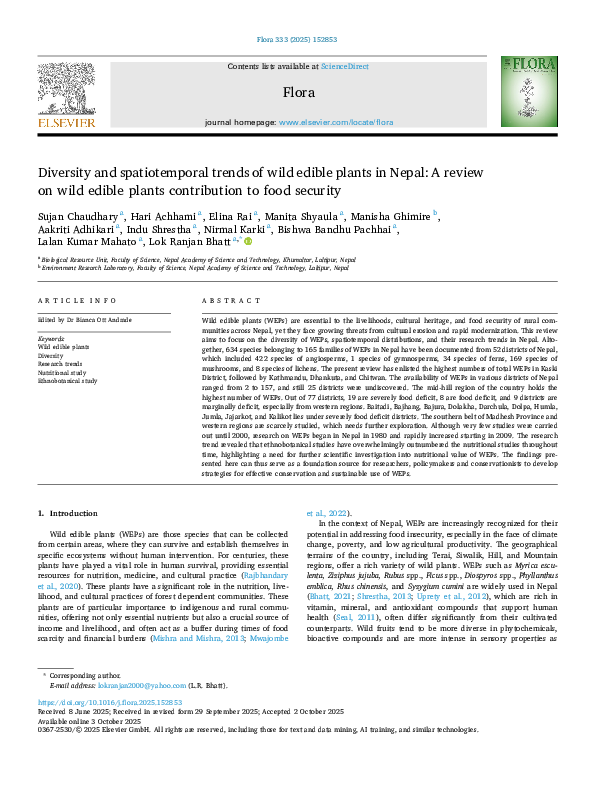 (PDF) Diversity and spatiotemporal trends of wild edible plants in ...