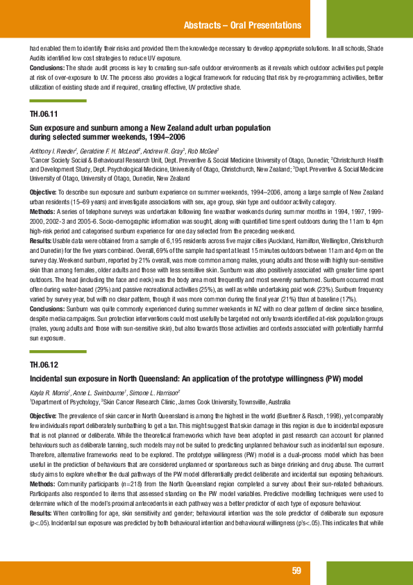 (PDF) Incidental sun exposure in North Queensland: An application of ...