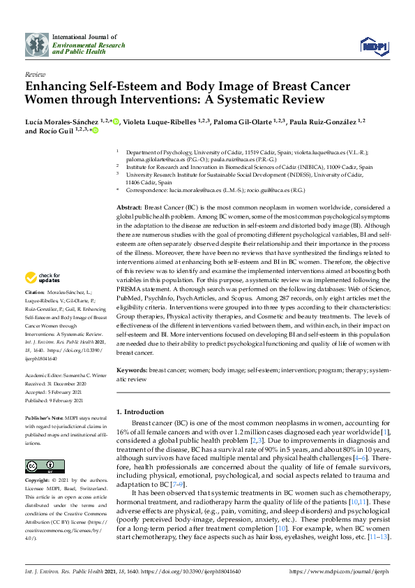 (PDF) Enhancing Self-Esteem and Body Image of Breast Cancer Women ...