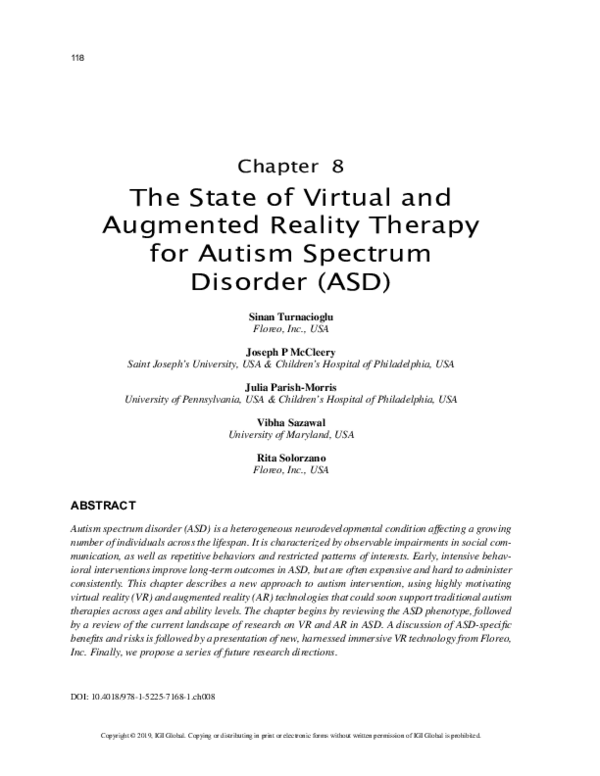 (PDF) The State of Virtual and Augmented Reality Therapy for Autism ...