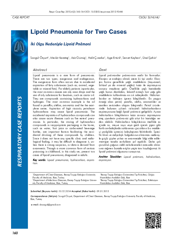 (PDF) Lipoid Pneumonia for Two Cases