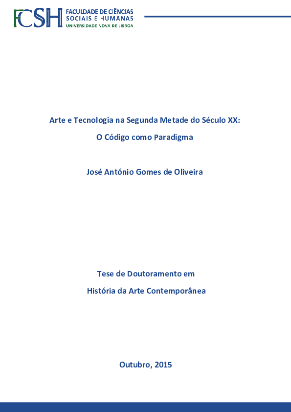 PDF) Arte e tecnologia na segunda metade do século XX: o código