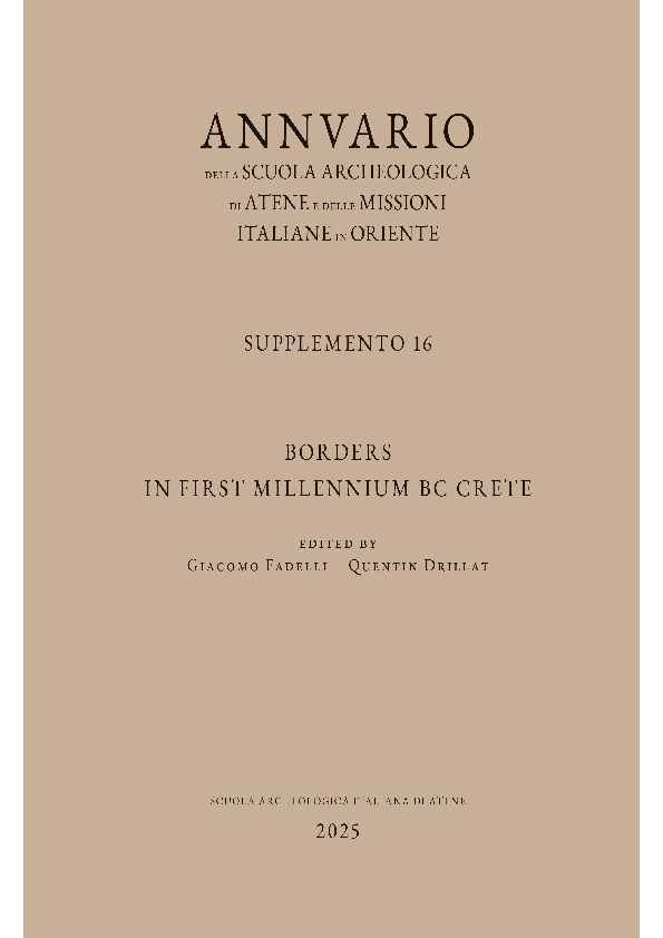 (PDF) 2025. Borders of the Past: Navigating Early Iron Age Knossos and ...