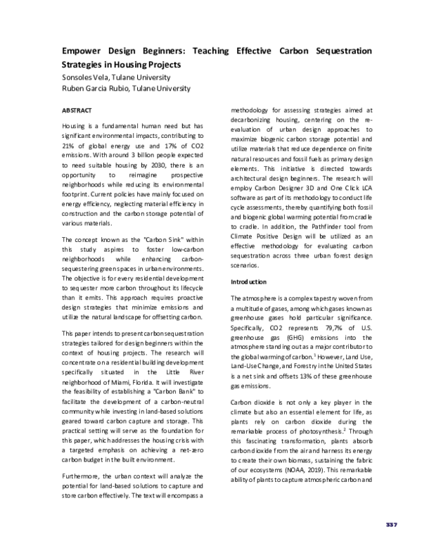 (PDF) Empower Design Beginners: Teaching Effective Carbon Sequestration ...