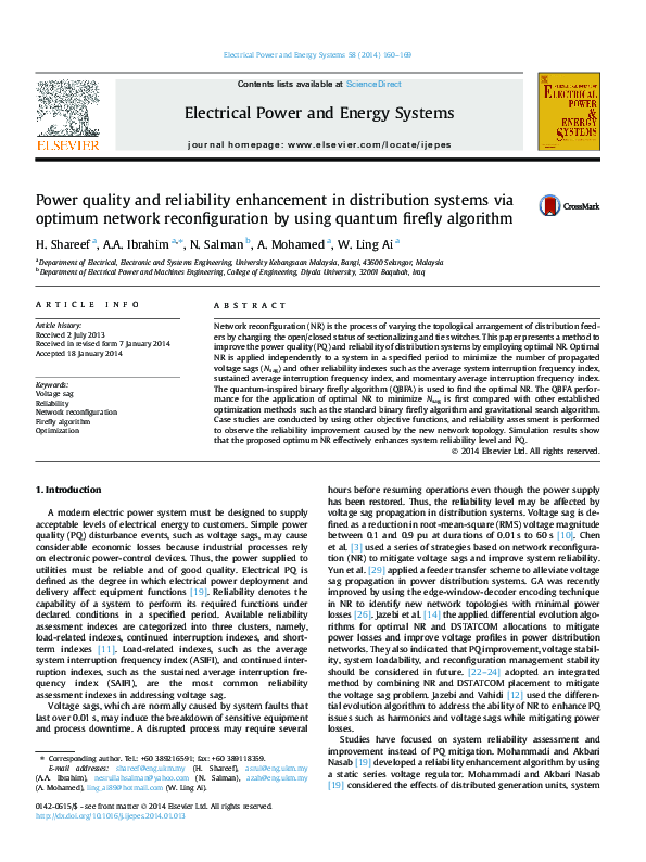 (PDF) Power quality and reliability enhancement in distribution systems ...