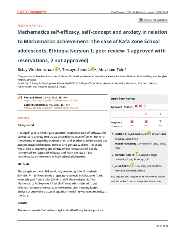(PDF) Mathematics self-efficacy, self-concept and anxiety in relation ...