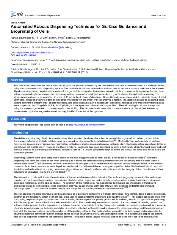 (PDF) Automated Robotic Dispensing Technique for Surface Guidance and ...