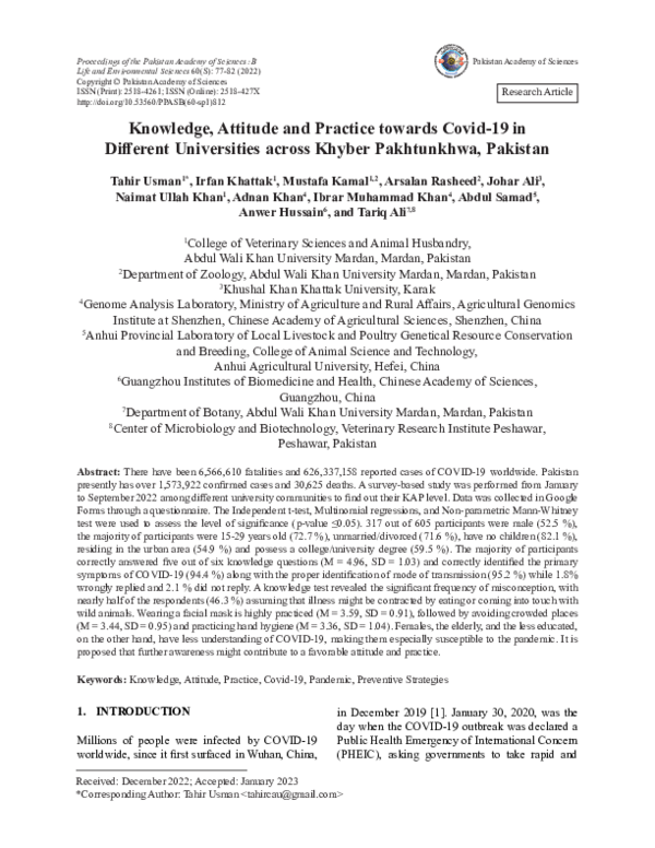 (PDF) Knowledge, Attitude and Practice towards Covid-19 in Different ...