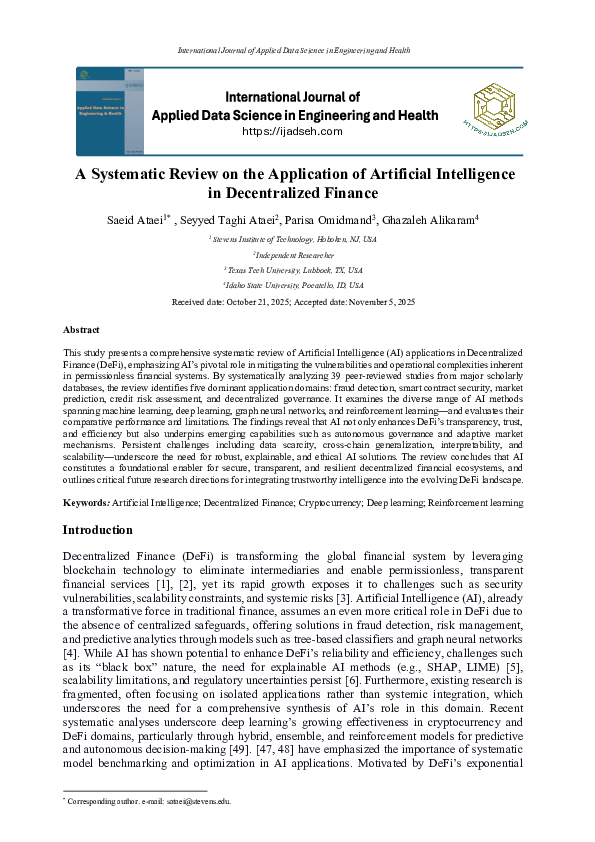 (PDF) A Systematic Review on the Application of Artificial Intelligence ...