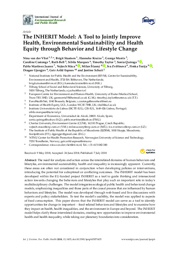(PDF) The INHERIT Model: A Tool to Jointly Improve Health ...