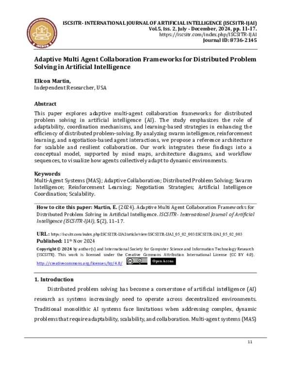(PDF) Adaptive Multi Agent Collaboration Frameworks for Distributed ...
