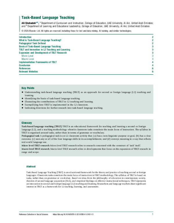 (PDF) Task-Based Language Teaching