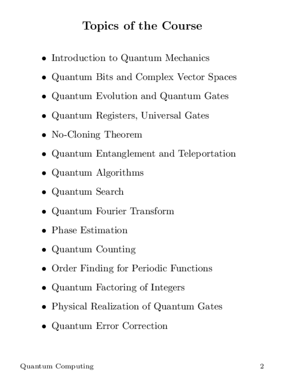 (PDF) Topics In Quantum Computing (1)