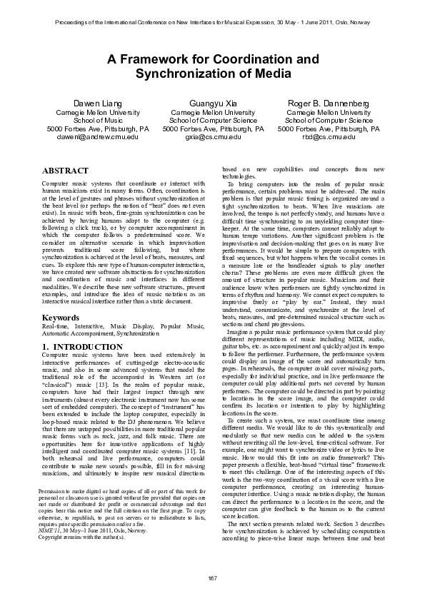 (PDF) A Framework for Coordination and Synchronization of Media