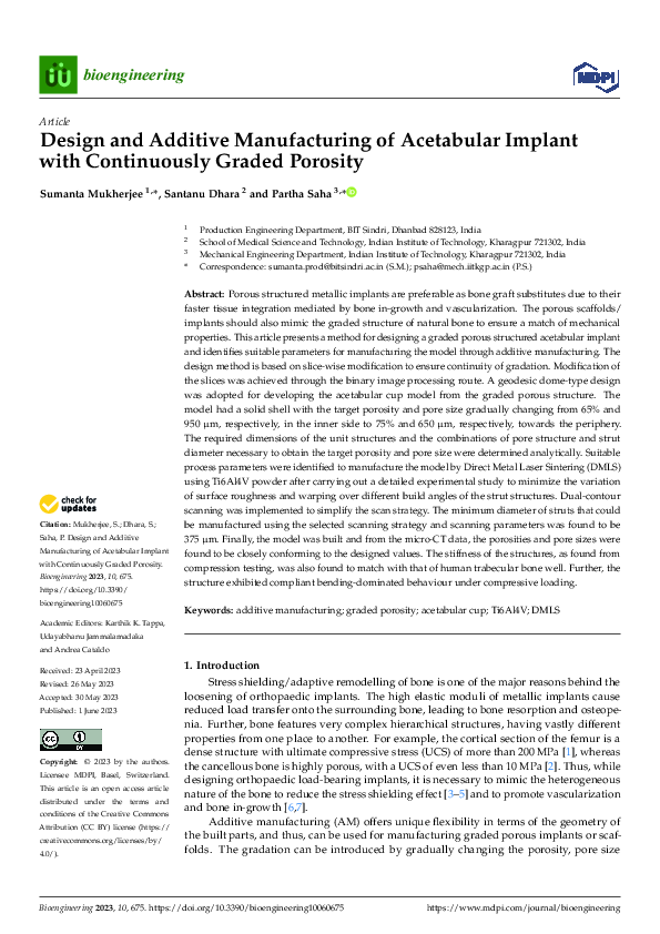 (PDF) Design and Additive Manufacturing of Acetabular Implant with ...
