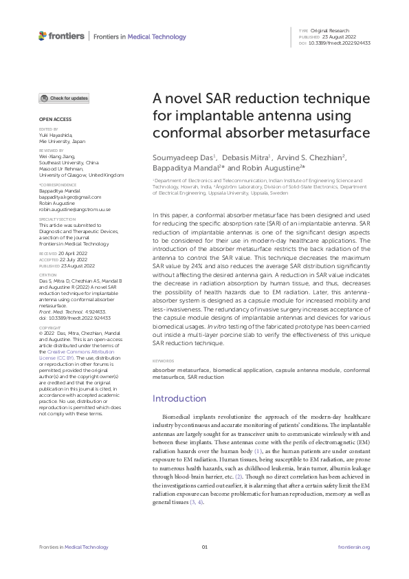 (PDF) A novel SAR reduction technique for implantable antenna using ...