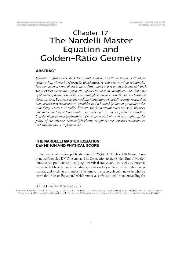 (PDF) The Nardelli Master Equation and Golden-Ratio Geometry