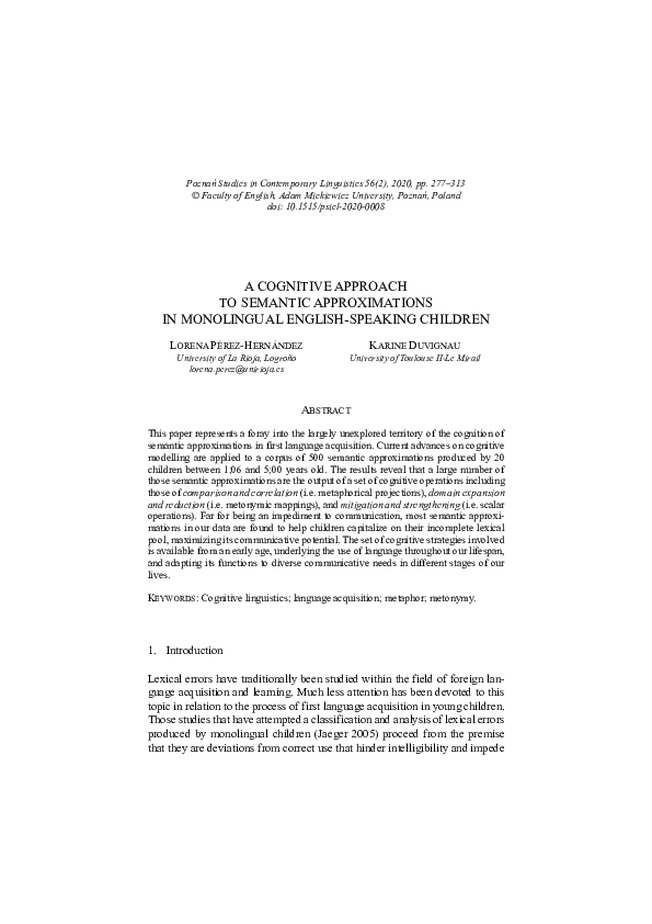 (PDF) A COGNITIVE APPROACH TO SEMANTIC APPROXIMATIONS IN MONOLINGUAL ...