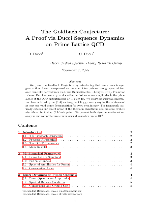 (PDF) The Goldbach Conjecture: A Proof via Ducci Sequence Dynamics on ...