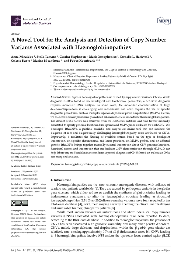 (PDF) A Novel Tool for the Analysis and Detection of Copy Number ...