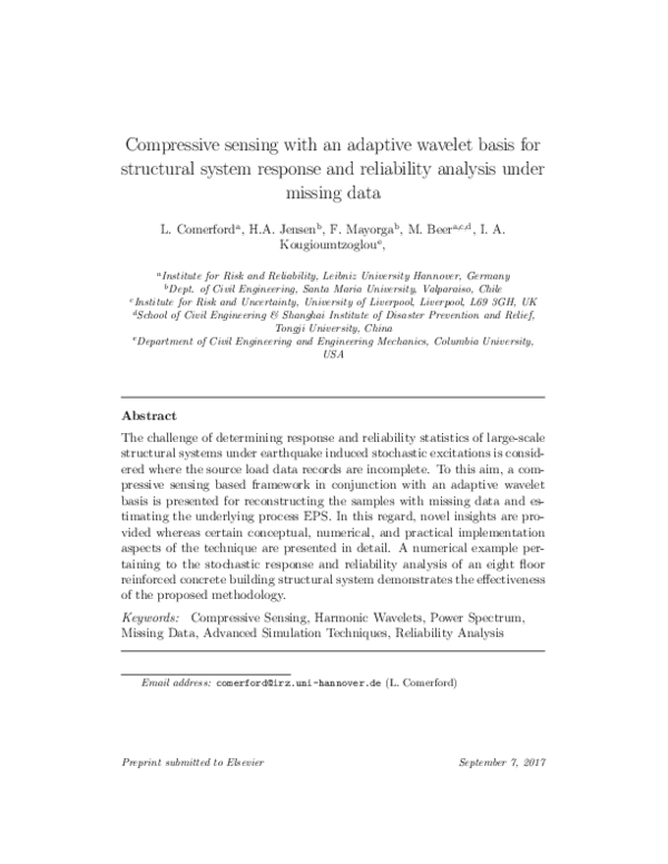 (PDF) Compressive sensing with an adaptive wavelet basis for structural ...