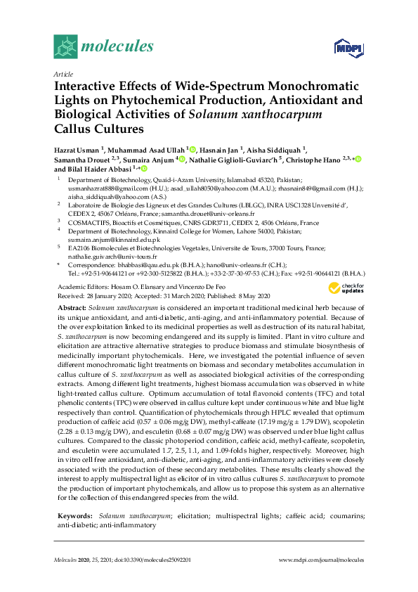 (PDF) Interactive Effects of Wide-Spectrum Monochromatic Lights on ...