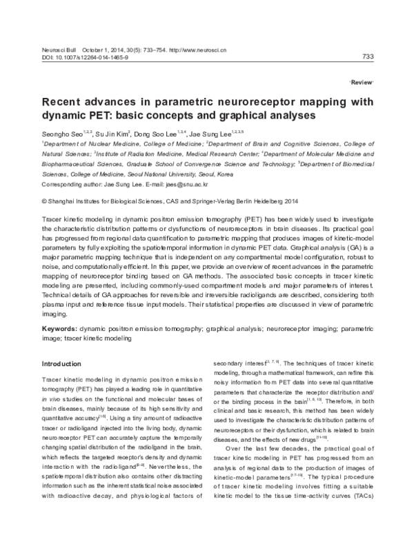 (PDF) Recent advances in parametric neuroreceptor mapping with dynamic ...