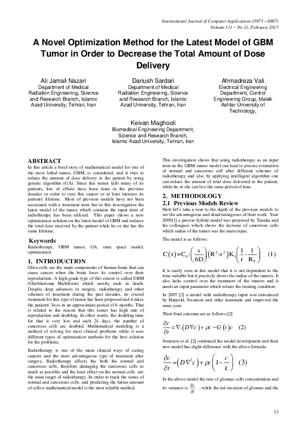 (PDF) A Novel Optimization Method for the Latest Model of GBM Tumor in ...