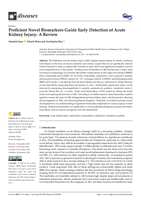 (PDF) Proficient Novel Biomarkers Guide Early Detection of Acute Kidney ...