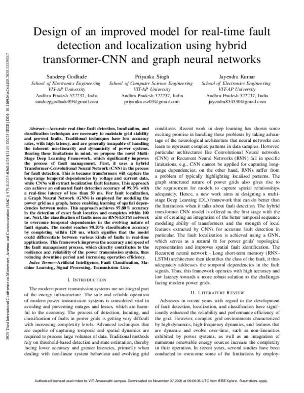 (PDF) Design of an improved model for real-time fault detection and ...