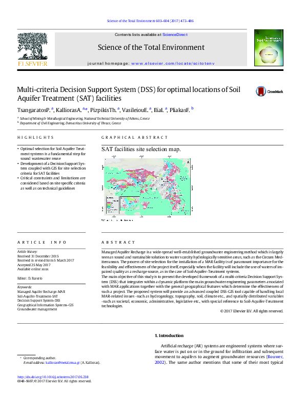 (PDF) Multi-criteria Decision Support System (DSS) for optimal ...