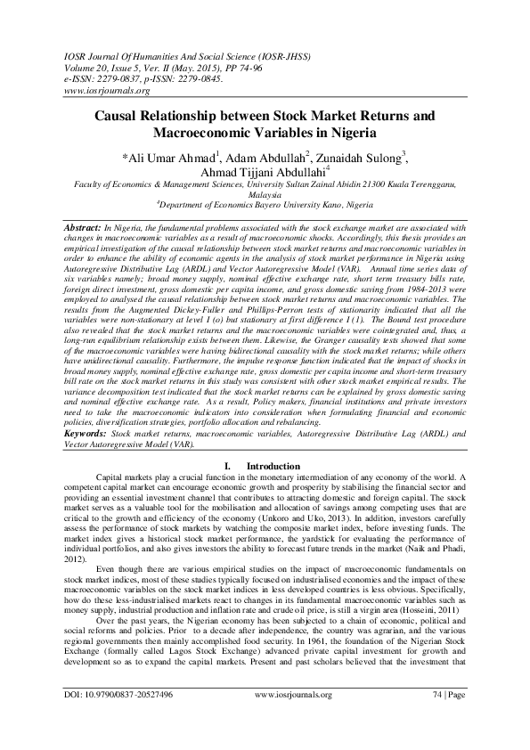 (PDF) Causal Relationship between Stock Market Returns and ...