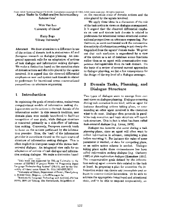 (PDF) Agent Tasks in Collaborative Intermediary