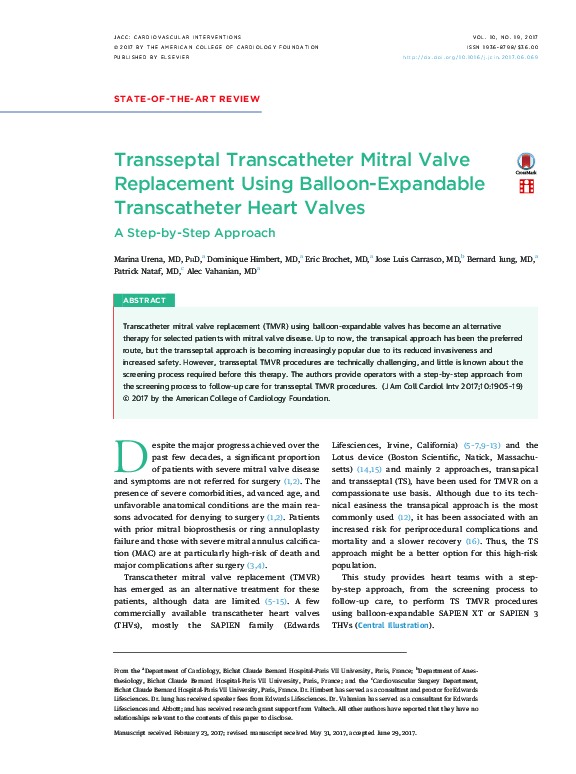 (PDF) Transseptal Transcatheter Mitral Valve Replacement Using Balloon ...
