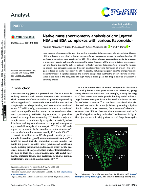 (PDF) Native mass spectrometry analysis of conjugated HSA and BSA ...