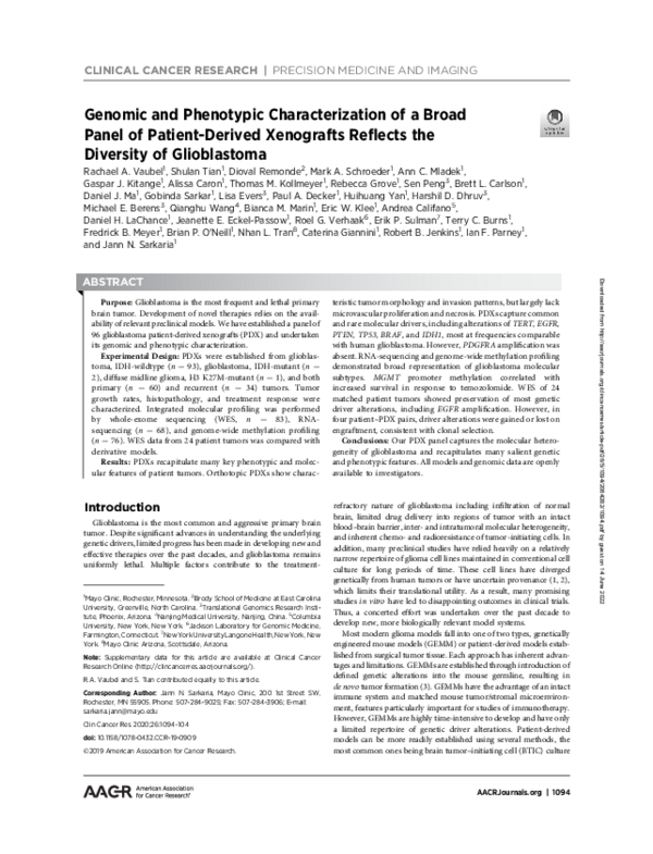 (PDF) Genomic and Phenotypic Characterization of a Broad Panel of ...