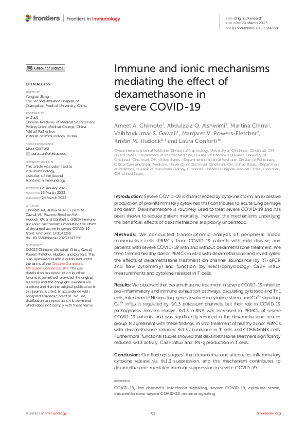 (PDF) Immune and ionic mechanisms mediating the effect of dexamethasone ...