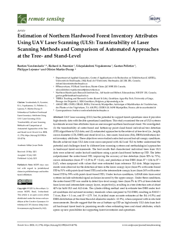 (PDF) Estimation of Northern Hardwood Forest Inventory Attributes Using ...
