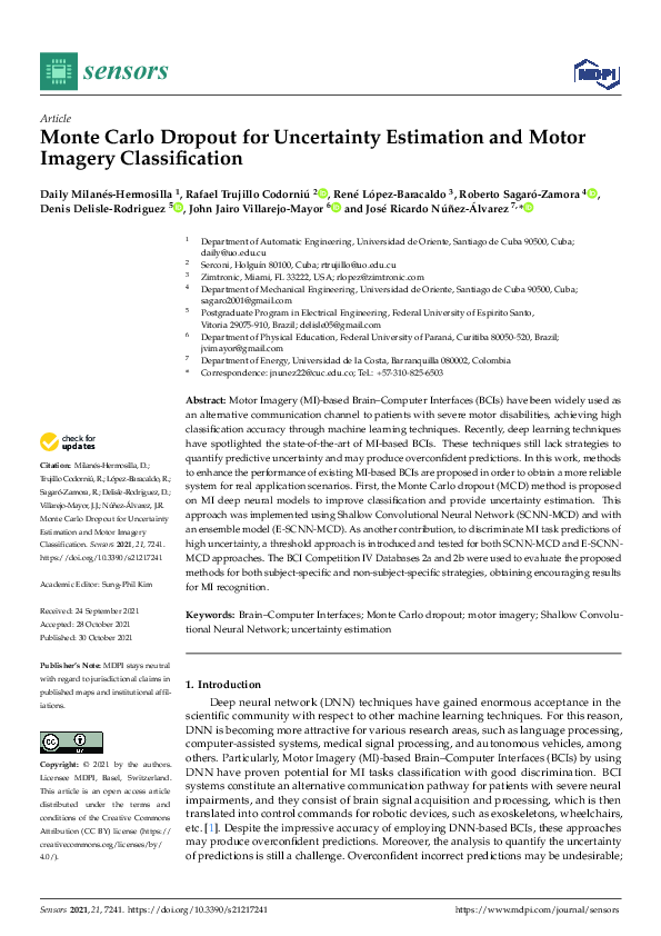 (PDF) Monte Carlo Dropout for Uncertainty Estimation and Motor Imagery ...